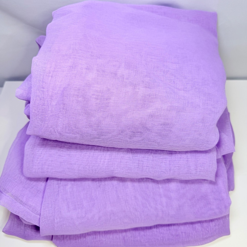 Lot of 4 Lavender Purple Sheer Linen Blend Curtain Panels 80x62 Window Treatment - Picture 2 of 3